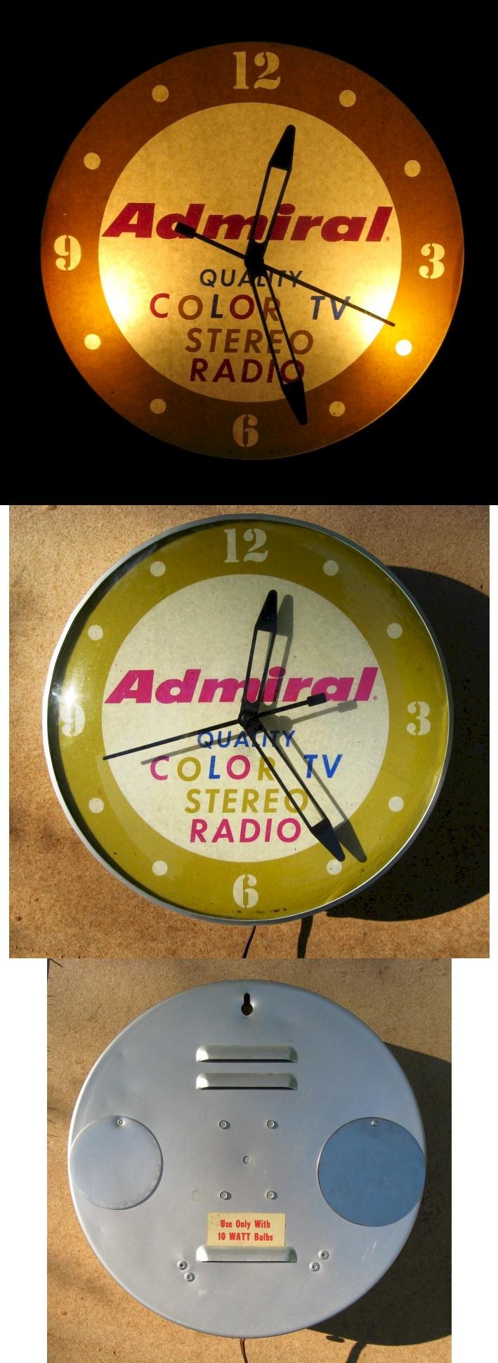 Admiral Radio-TV-Stereo Advertising Clock
