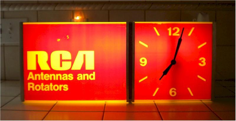 RCA Clock and Sign