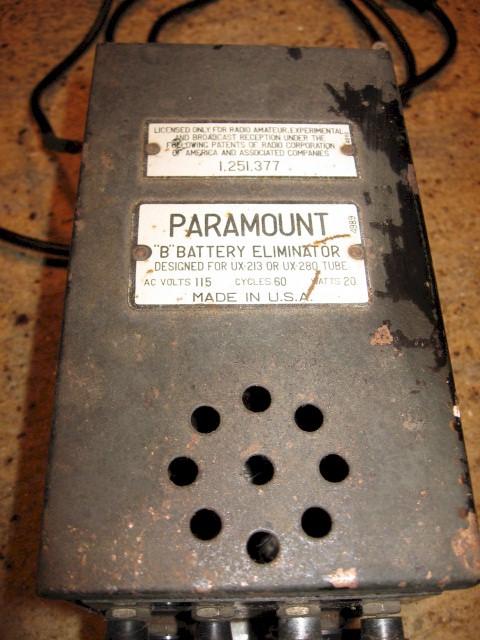 Paramount "B" Power Supply for DC Radios