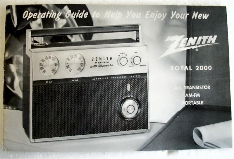 Zenith Royal 2000 "Operating Guide"