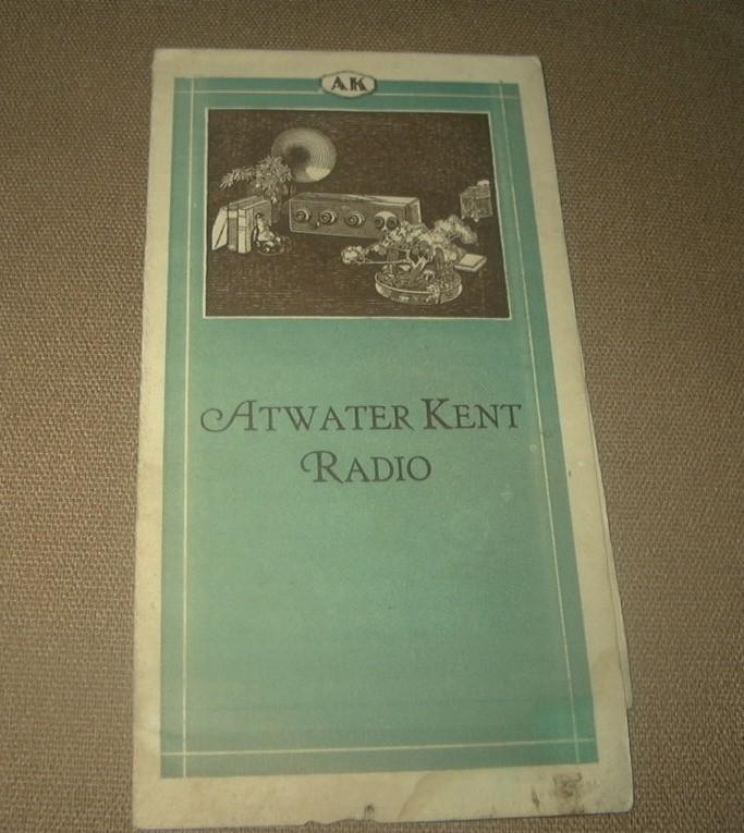 Atwater Kent Original Sales Brochure 1924-25 - SOLD! - item number 0980052