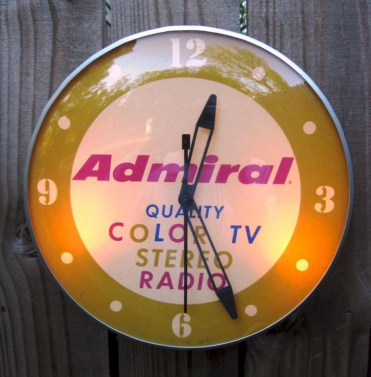 Admiral Radio-TV-Stereo Advertising Clock