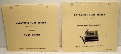 Lafayette TE-15 Tube Tester Owner's Manual Plus Tube Data 