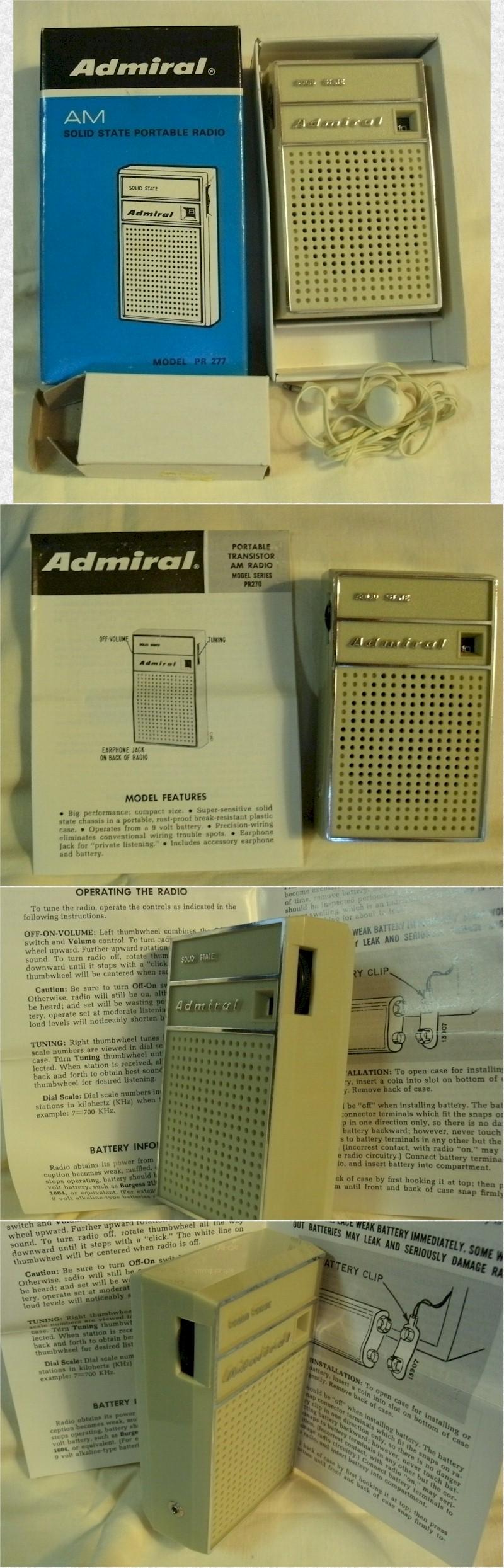 Admiral PR-277 Pocket Transistor 
