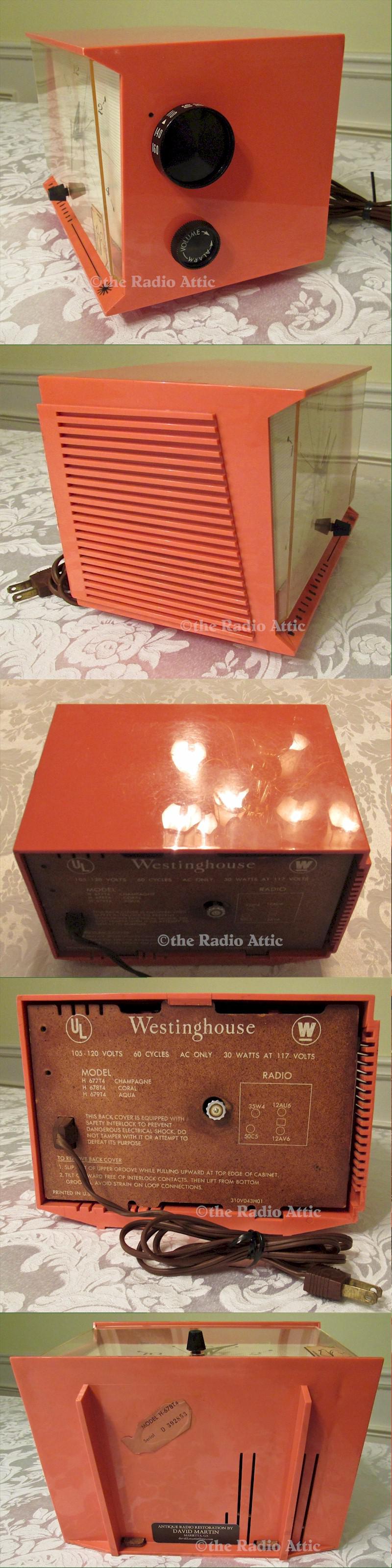 Westinghouse H-678T4 Clock Radio (1959)