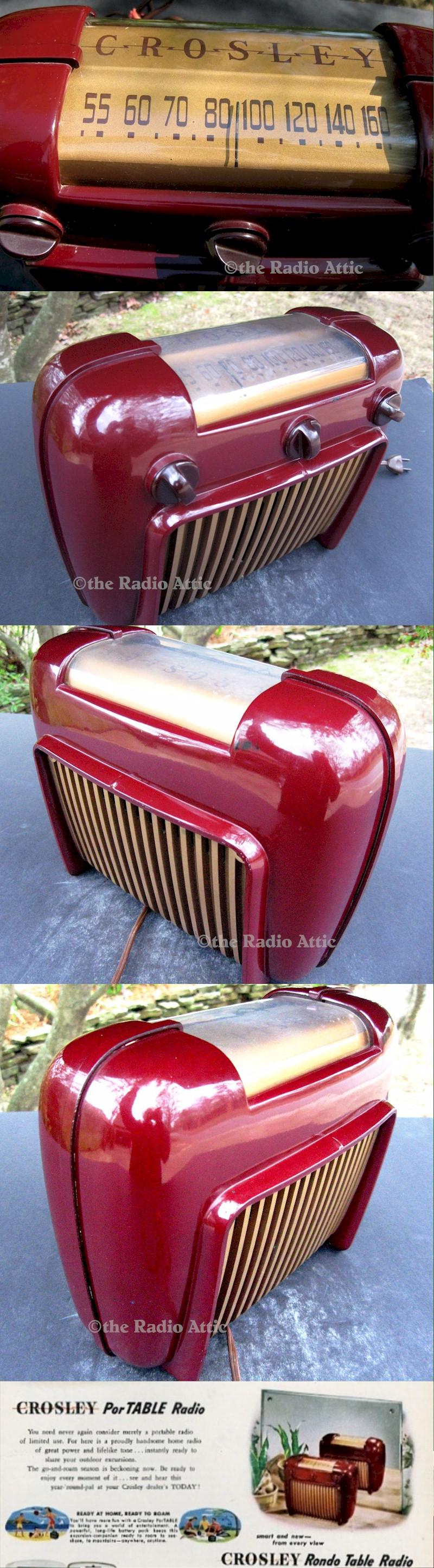 1947 Crosley radio print ad Portable & Rondo Table Radio 