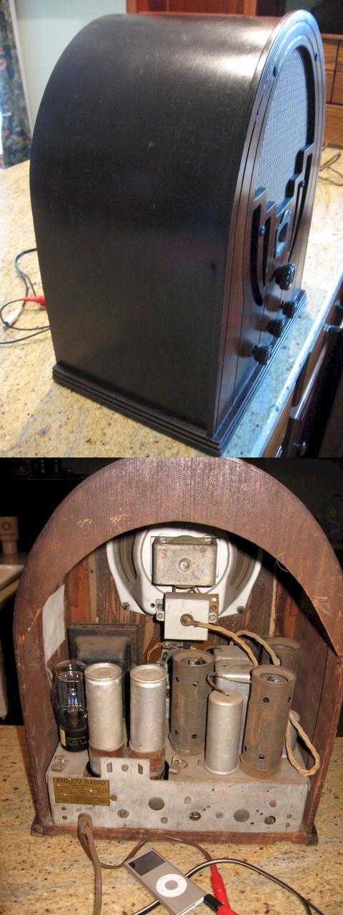 Philco 60 Cathedral (1935) with RCA Adaptor